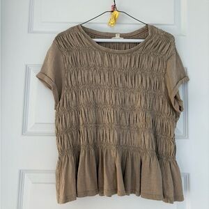 Pilcro Textured Tan Blouse